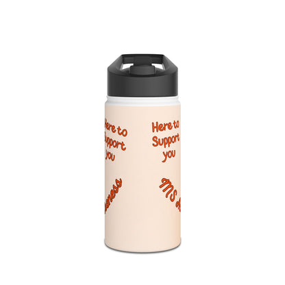 Golden Retriever "Lean on Me" MS Awareness Stainless Steel Water Bottle