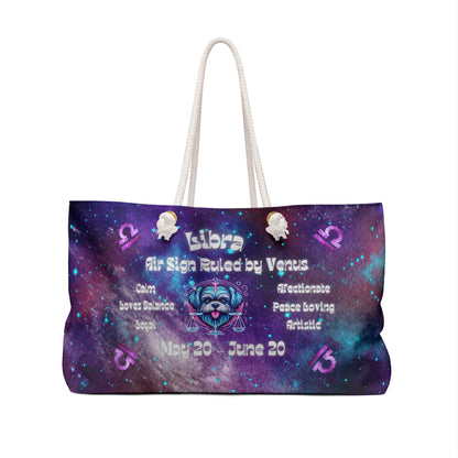 Celestial Zodiac Libra as Shih Tzu Weekender Bag - Dog Breed Zodiac