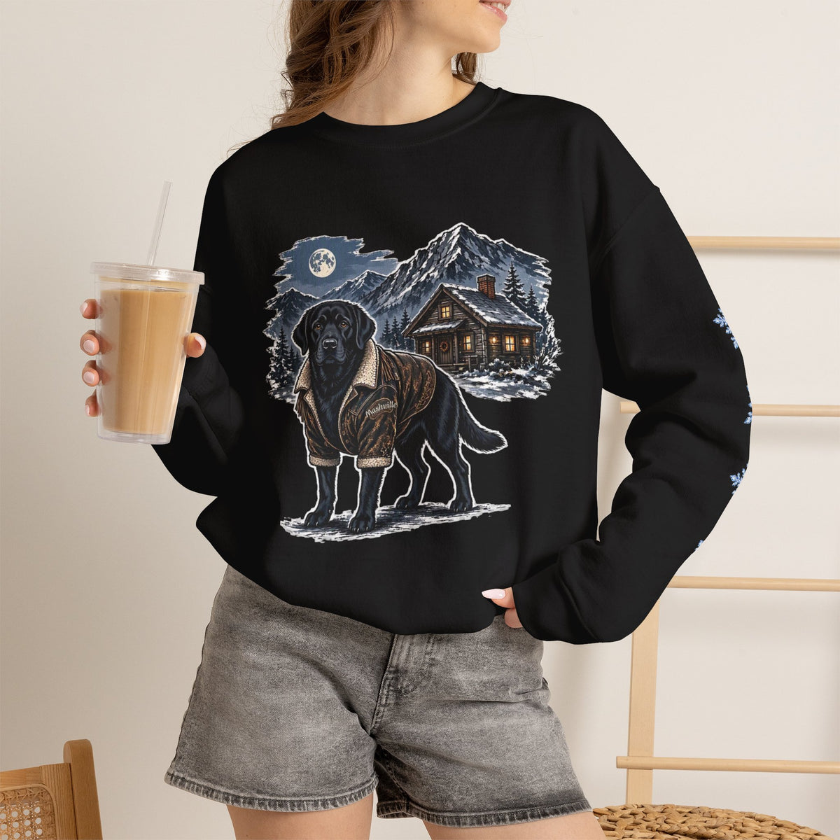 Black Lab Smoky Mountain Christmas Sweatshirt
