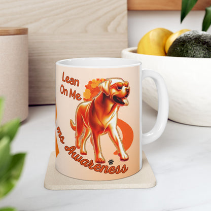 Labrador Retriever MS Awareness Ceramic Mug - "Lean on Me" Mobility Service Dog Coffee Cup