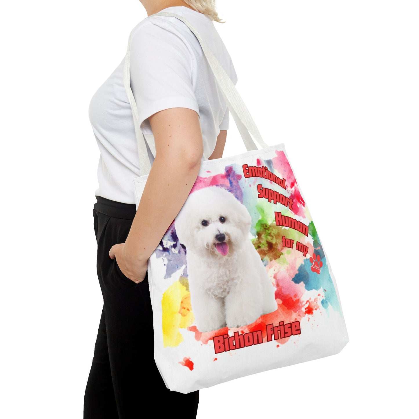 Emotional Support Human for my Bichon Frise Tote Bag