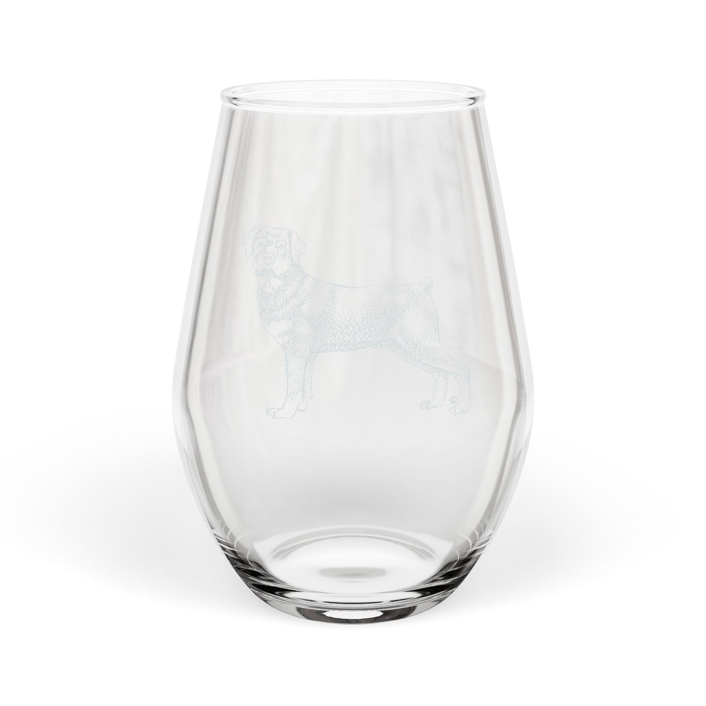 Rottweiler Sketch and Serve Engraved Stemless Wineglass