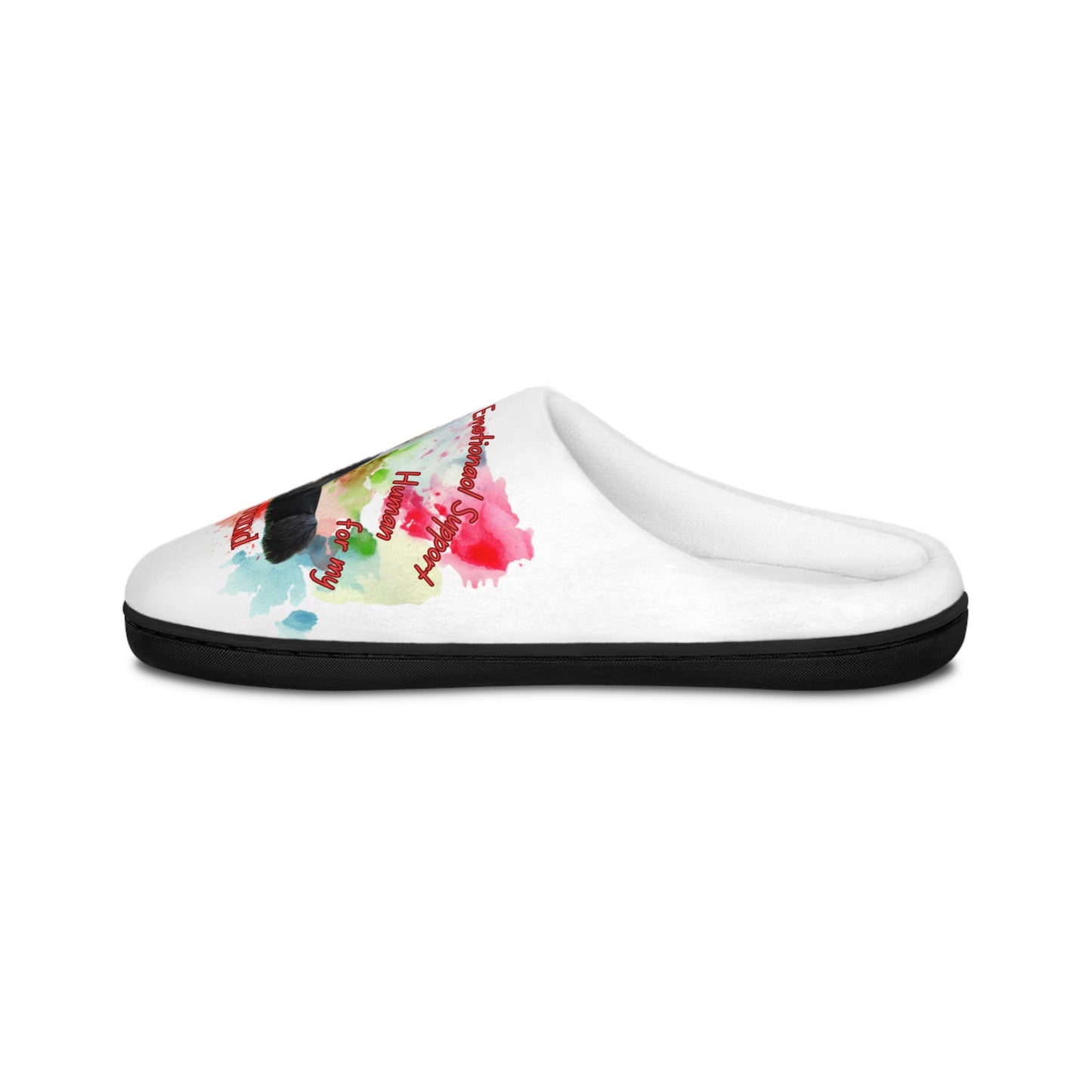 Emotional Support Human  Women's Indoor Slippers - Afghan Hound Design