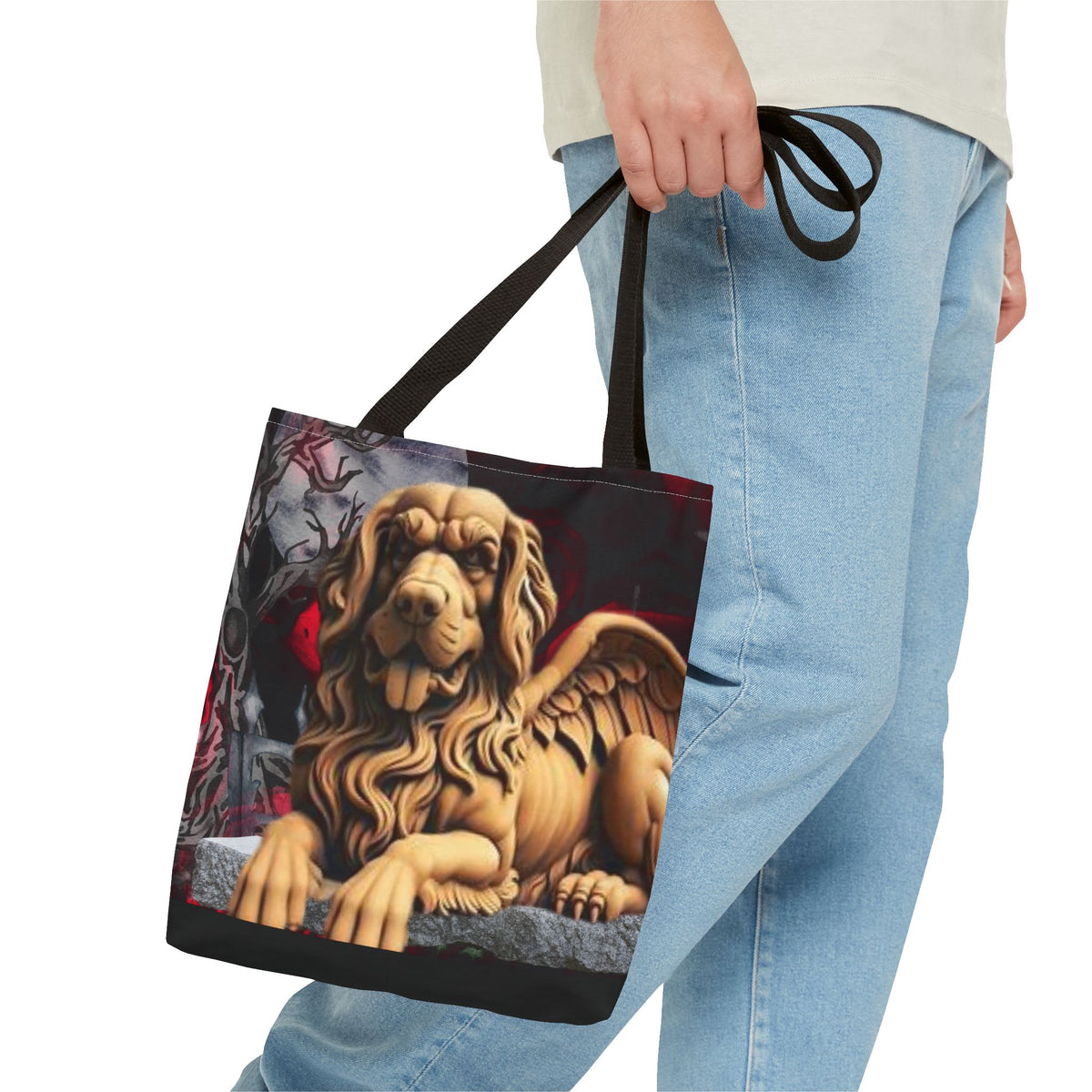 Golden Retriever Angelic Gargoyle Protector Tote Bag