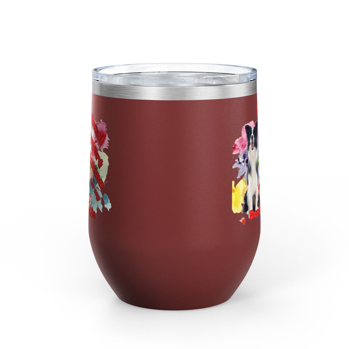 Emotional Support Human for my Border Collie Wine Tumbler