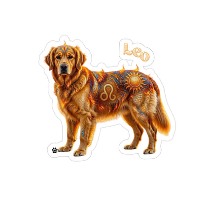 Leo Elements Collection Golden Retriever Die-Cut Transparent Outdoor Vinyl Sticker