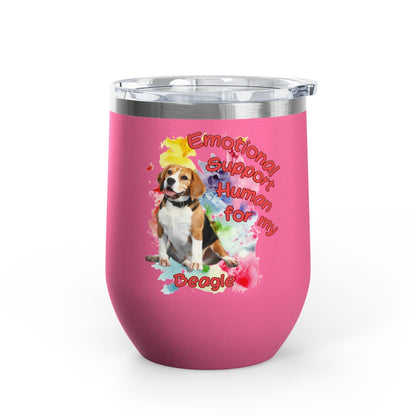 Emotional Support Human for My Beagle Wine Tumbler