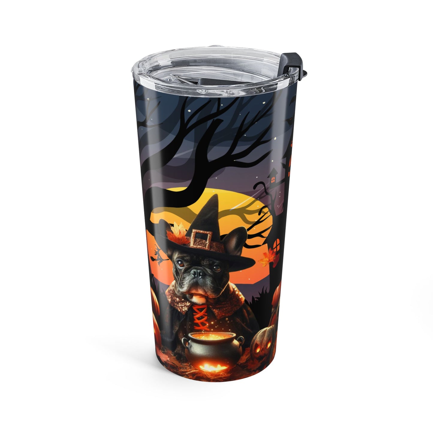 Enchanting French Bulldog Witch Art on Insulated Tumbler - Perfect Halloween Gift, 20 oz