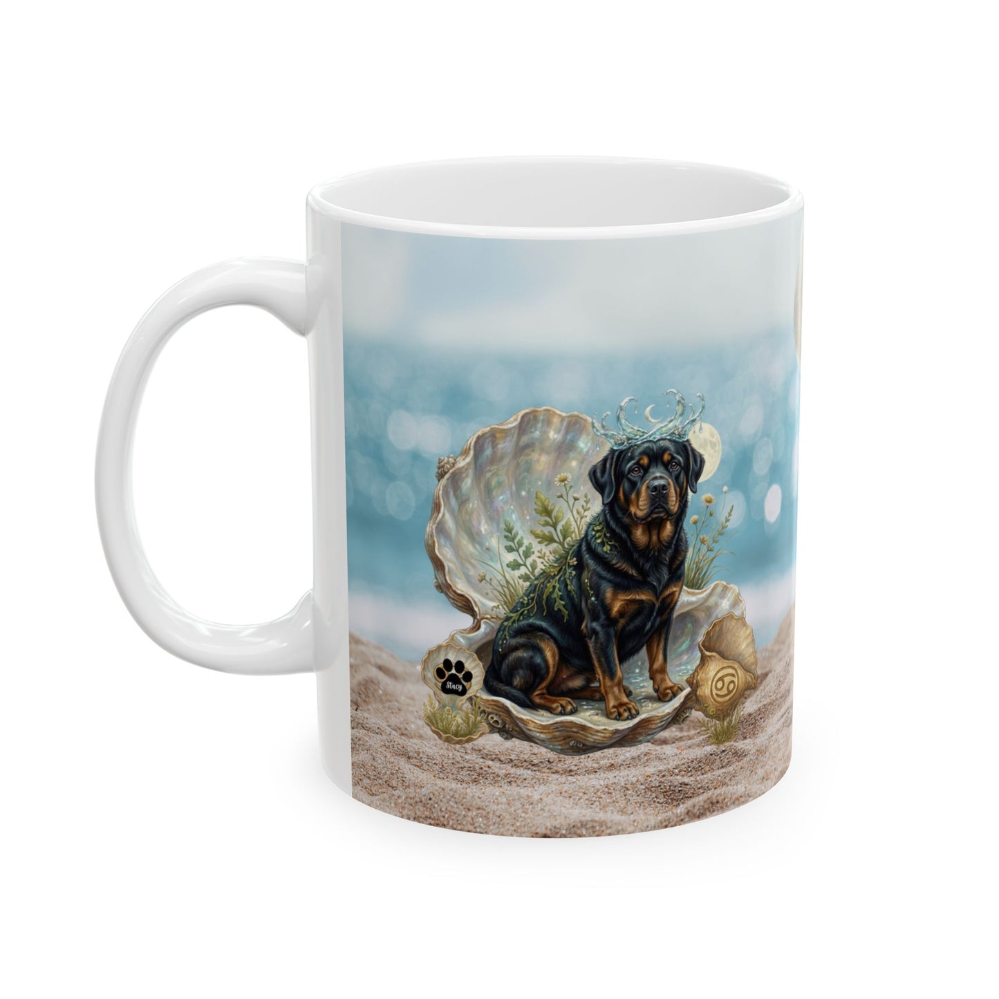 Cancer Zodiac Rottweiler Coastal Connection Ceramic Coffee Mug