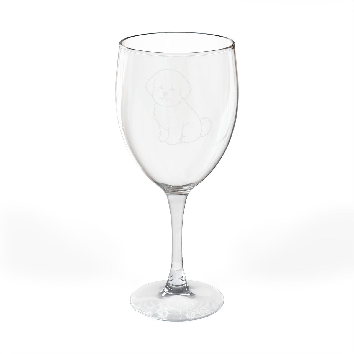 Bichon Frise Engraved Wine Glass