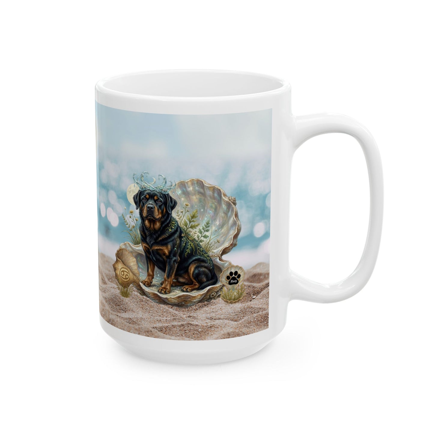 Cancer Zodiac Rottweiler Coastal Connection Ceramic Coffee Mug