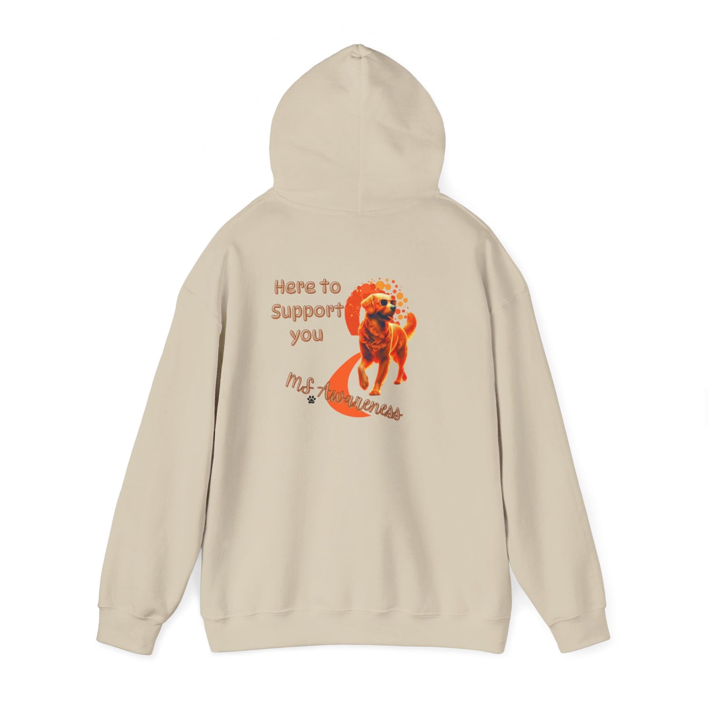 Golden Retriever "Here to Support You" MS Awareness Hoodie