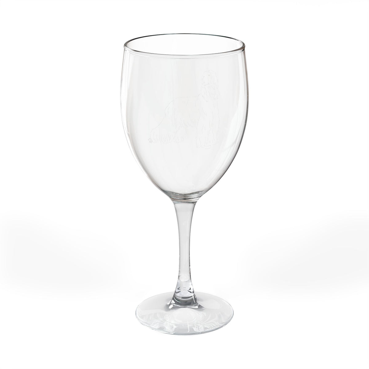 Afghan Hound Engraved Wine Glass