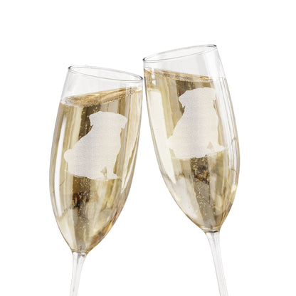 Pug Engraved Champagne Flute