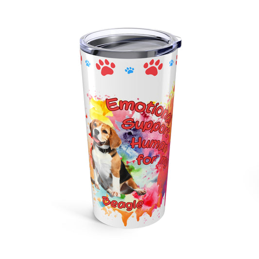 Emotional Support Human for my Beagle Stainless Steel Coffee Tumbler