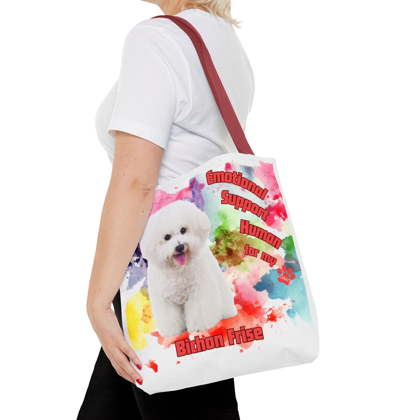 Emotional Support Human for my Bichon Frise Tote Bag