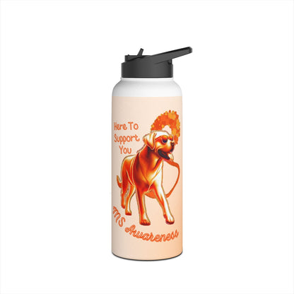 Labrador Retriever "Here to Support You" MS Awareness Stainless Steel Water Bottle