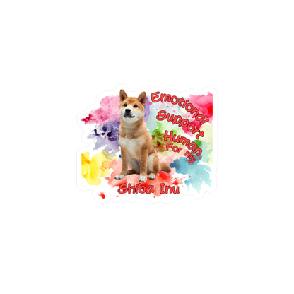 Emotional Support Human for Shiba Inu  die cut Sticker
