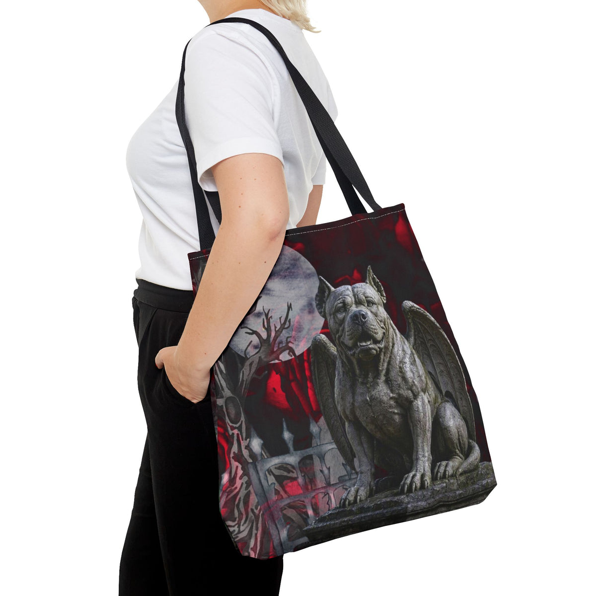 Pitbull Angelic Gargoyle Protector Tote Bag