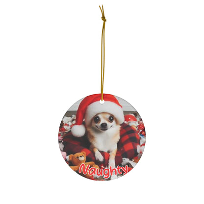 Chihuahua naughty and nice christmas Ornament