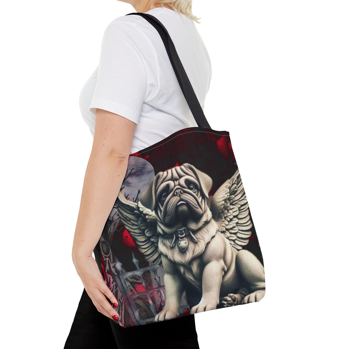 Pug Angelic Gargoyle Protector Tote Bag