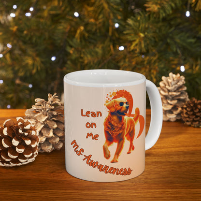 Golden Retriever MS Awareness Coffee Mug – "Lean on Me" Ceramic Mug