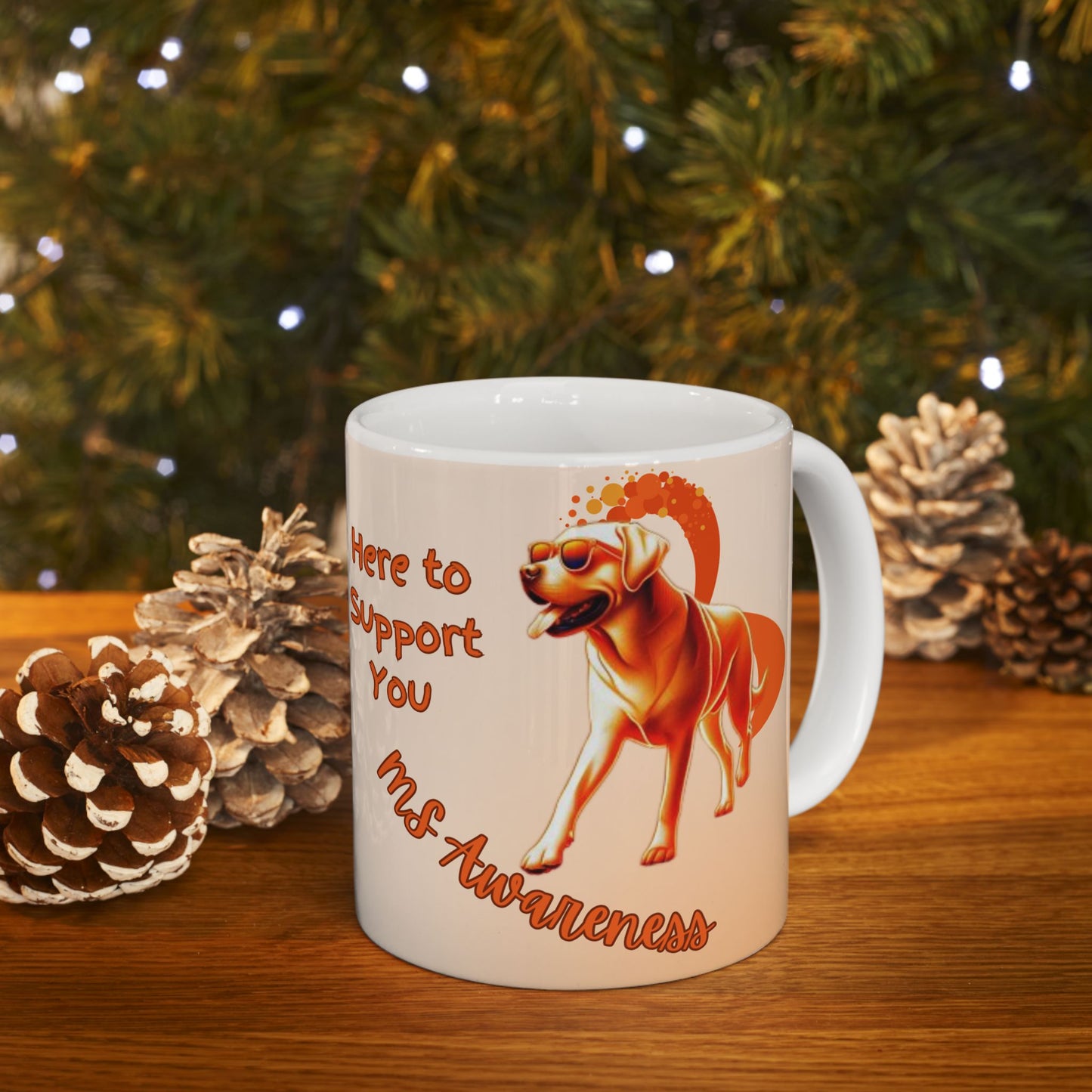 Labrador Retriever MS Awareness Coffee Mug – "Here to Support You" Ceramic Cup