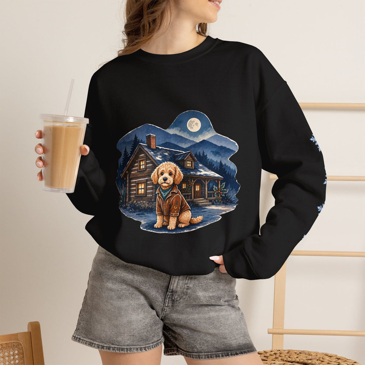 Doodle Dog Smoky Mountain Christmas Sweatshirt
