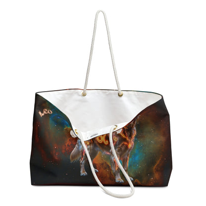 Golden Retriever Leo Zodiac Weekender Bag - Celestial Astrology Travel Tote