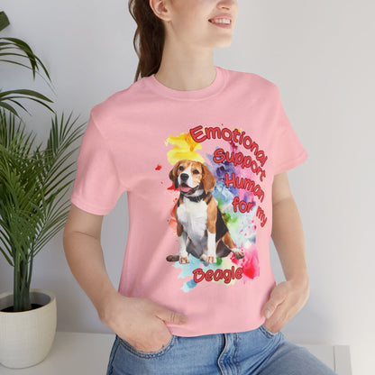 Emotional Support Human Beagle Tee - Unisex Jersey Short Sleeve Dog Lover Shirt