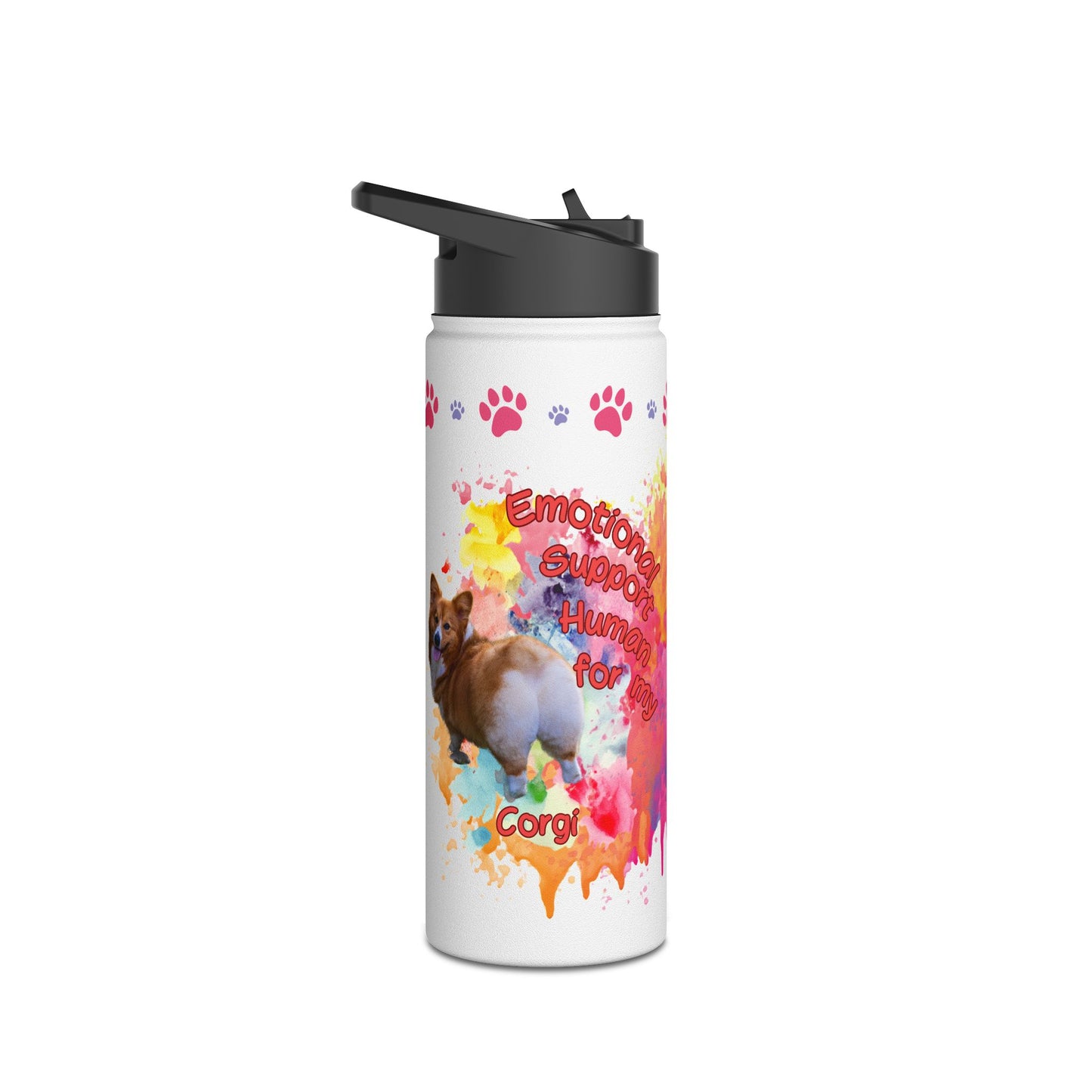 Emotional Support Human for my Corgi Sports Water Bottle
