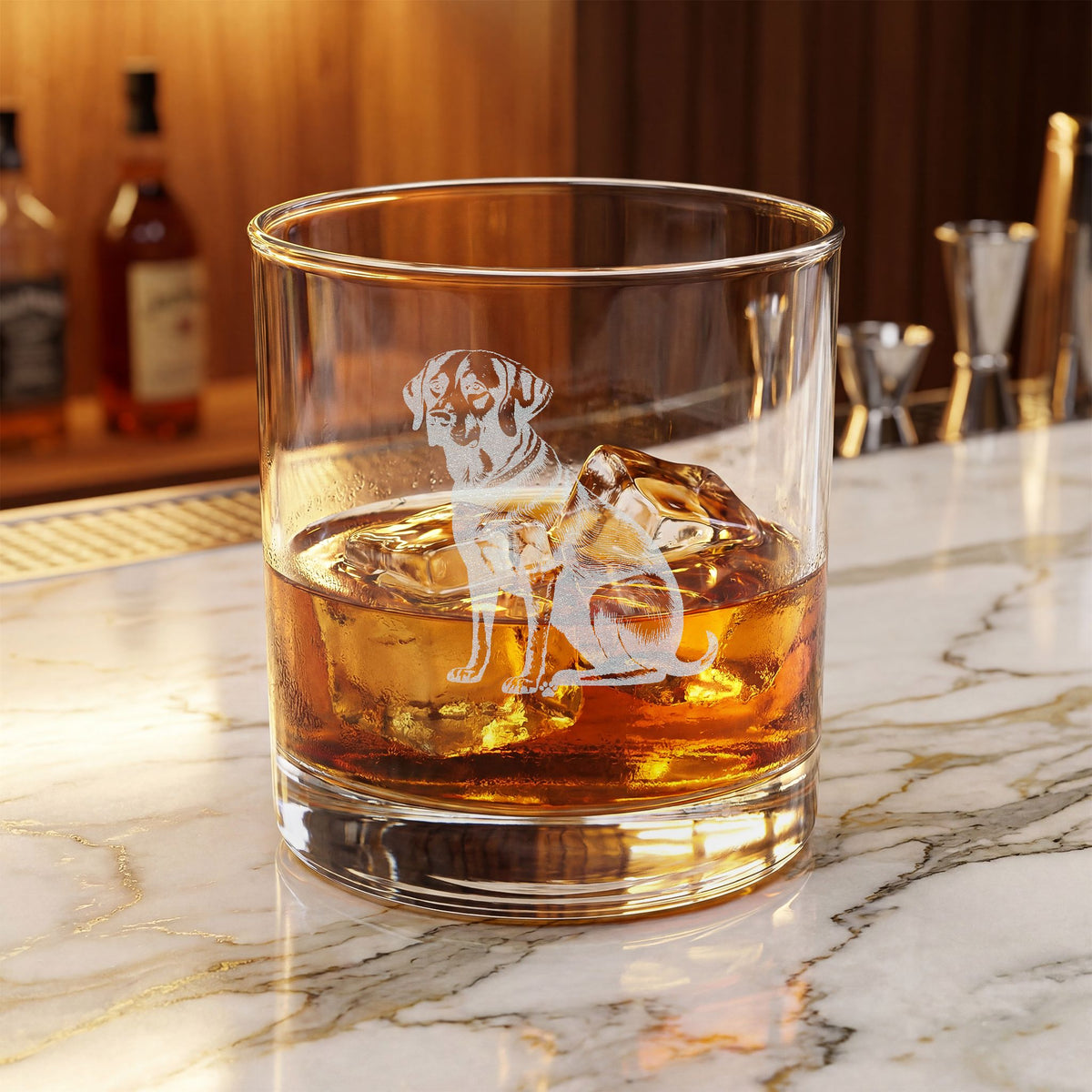 Black Lab Engraved Whiskey Glass