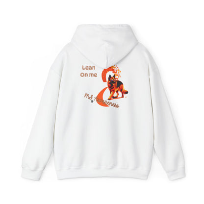 German Shepherd "Lean on Me" MS Awareness Hoodie