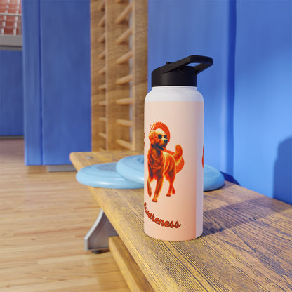 Golden Retriever "Lean on Me" MS Awareness Stainless Steel Water Bottle