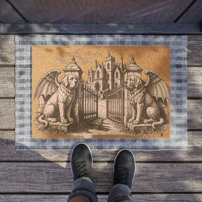 Saint Bernard Gargoyle Angel Gothic Protector Welcome Mat