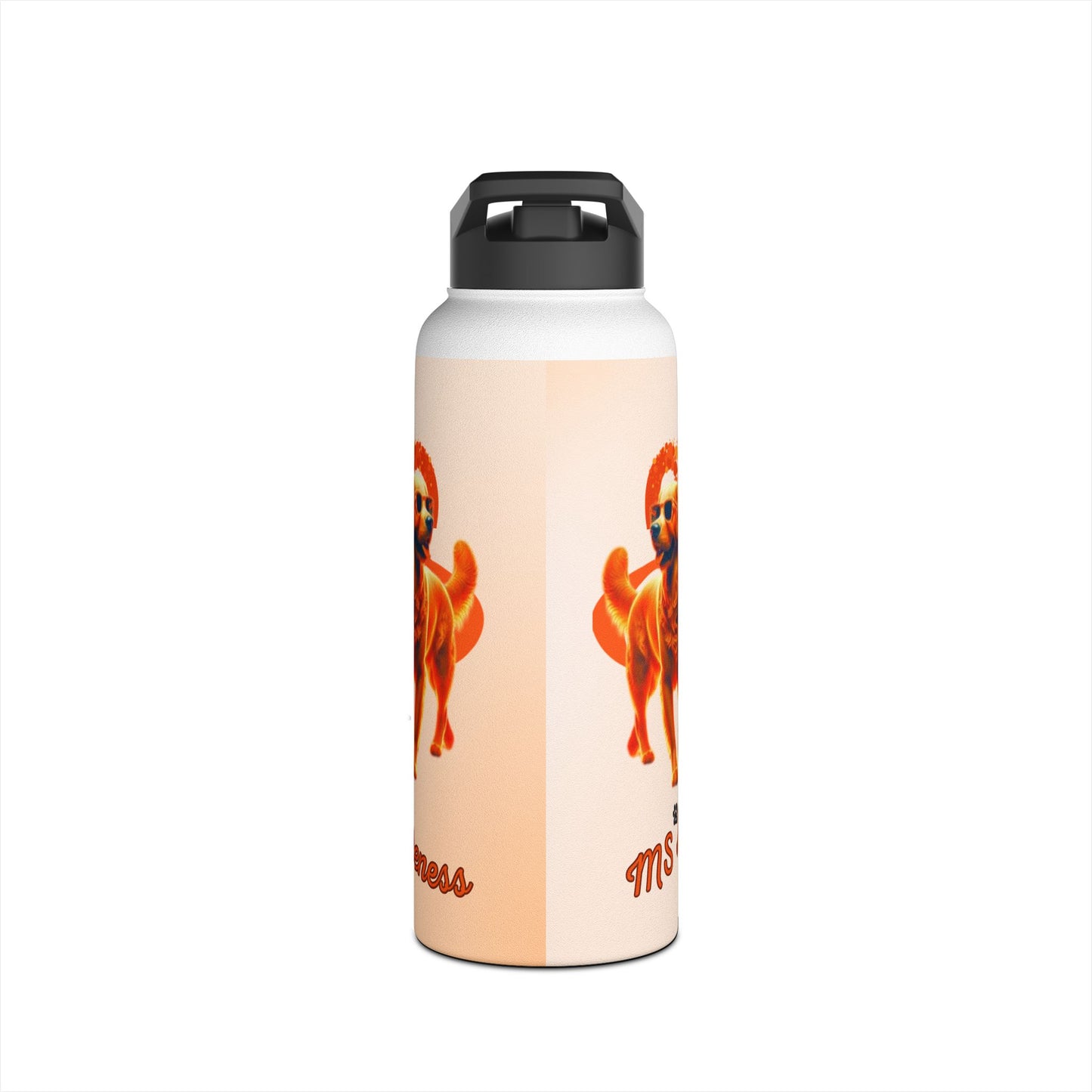 Golden Retriever "Lean on Me" MS Awareness Stainless Steel Water Bottle