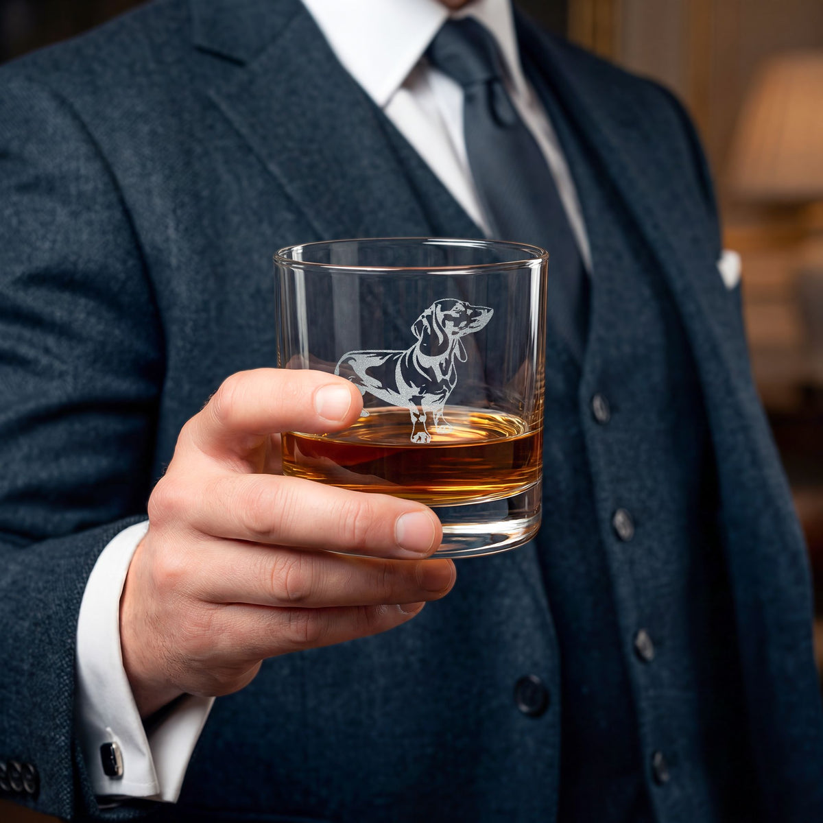 Dachshund, Smooth Coat Engraved Whiskey Glass