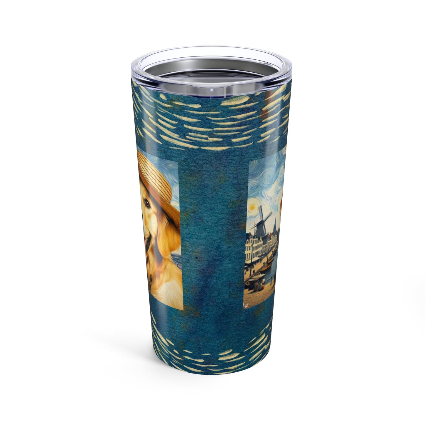 Van Gogh Golden Retriever Coffee Tumbler