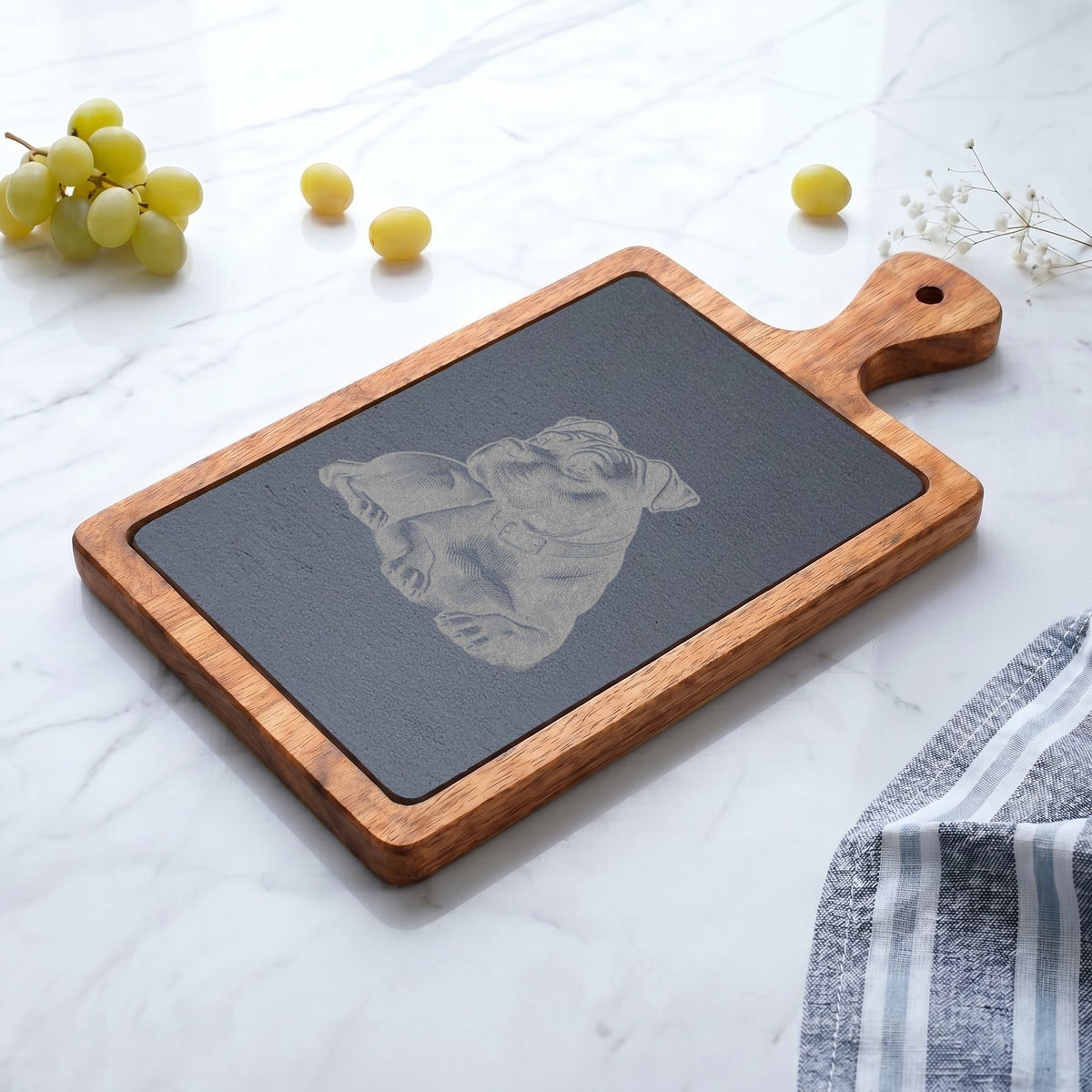 Pitbull Engraved Charcuterie Board, Dog Lover Cheese Board & Serving Platter