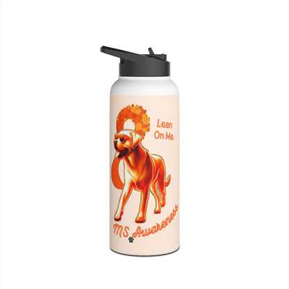 Labrador Retriever "Lean on Me" MS Awareness Stainless Steel Water Bottle