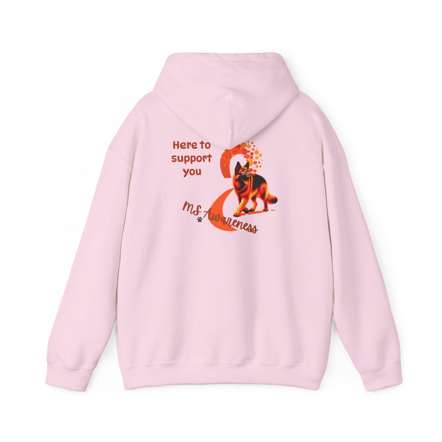 German Shepherd "Here to Support You" MS Awareness Hoodie