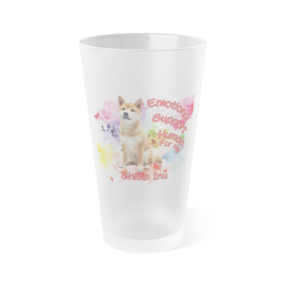Emotional Support Human for my Shiba Inu Frosted Pint Glass