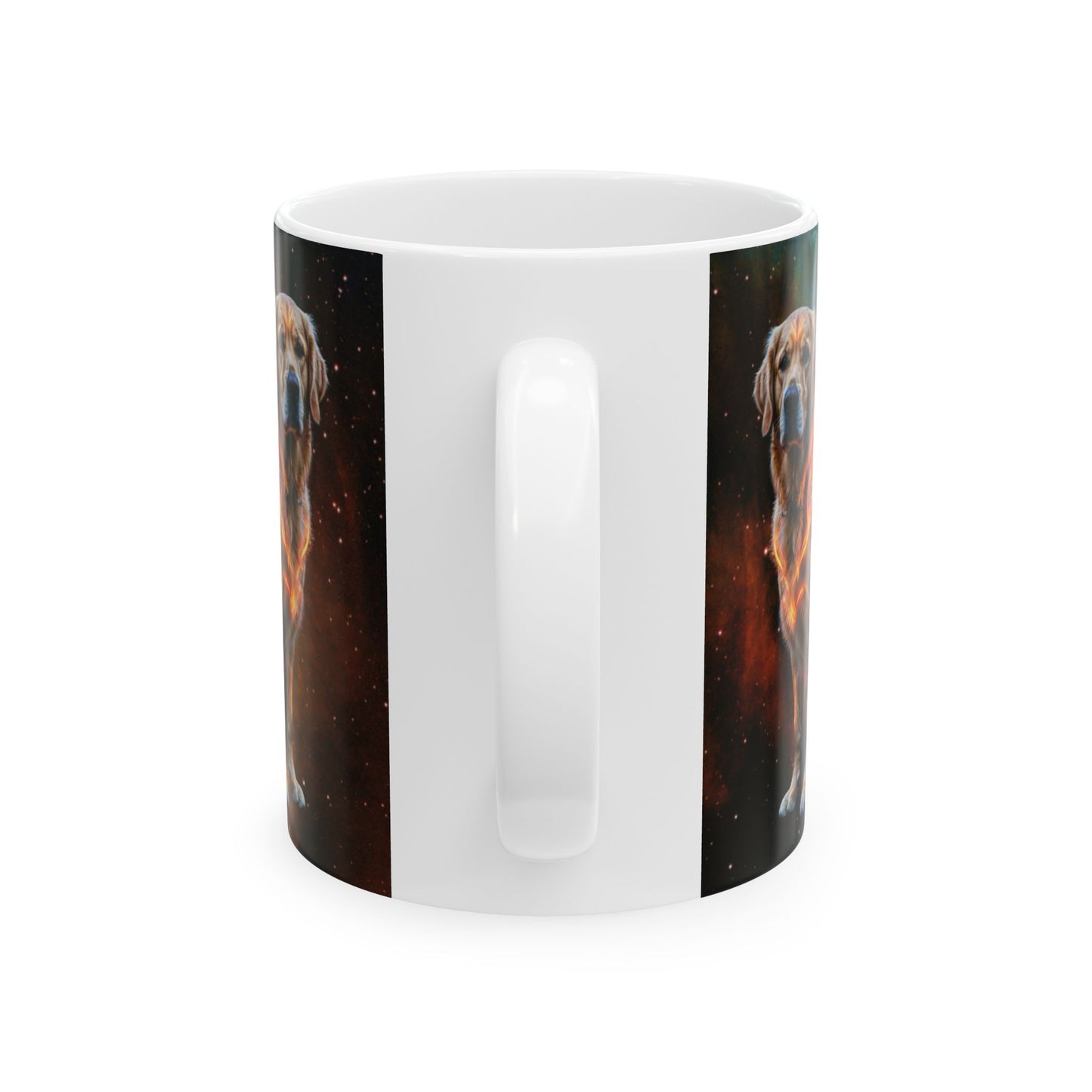 Golden Retriever Leo Zodiac Ceramic Mug - Celestial Astrology Coffee Cup