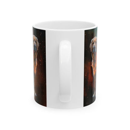 Golden Retriever Leo Zodiac Ceramic Mug - Celestial Astrology Coffee Cup
