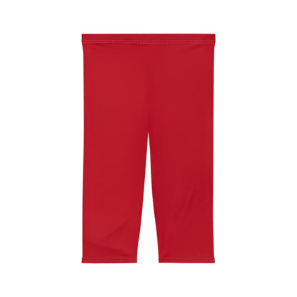 Beagle Paw Prints Capri Leggings in Red and White