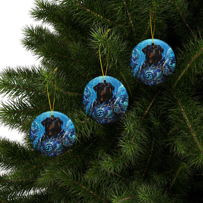 Rottweiler Knight Ceramic Ornament — Fantasy Armor Dog Christmas Decoration