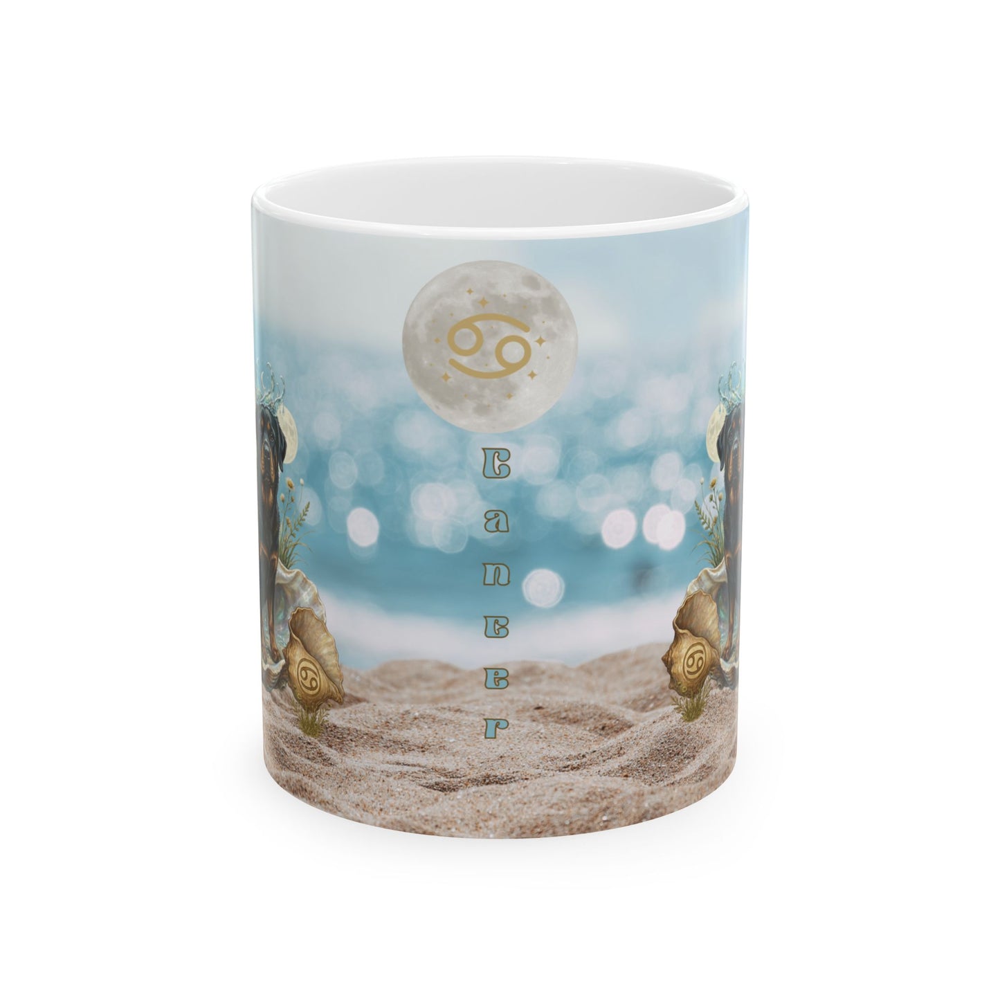 Cancer Zodiac Rottweiler Coastal Connection Ceramic Coffee Mug