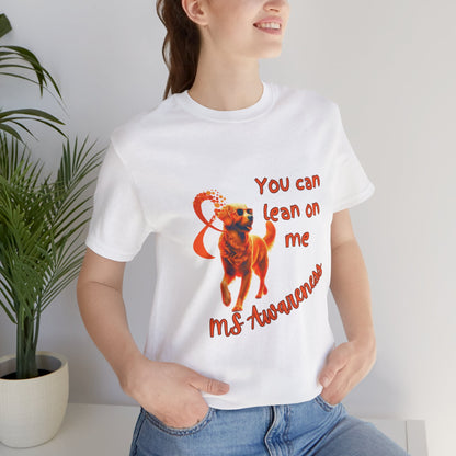 MS Awareness Golden Retriever lean on me Unisex Jersey Short Sleeve Tee