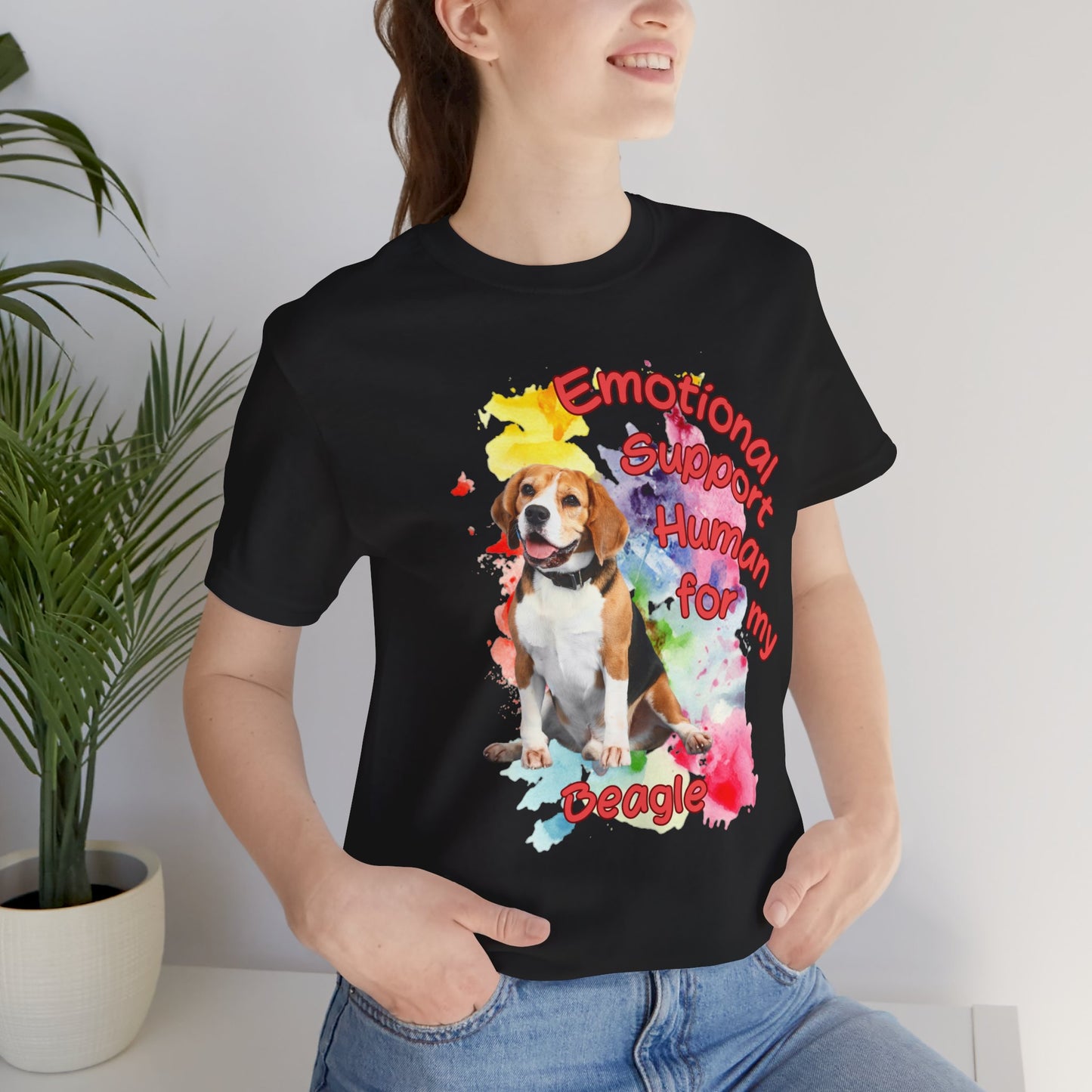 Emotional Support Human Beagle Tee - Unisex Jersey Short Sleeve Dog Lover Shirt
