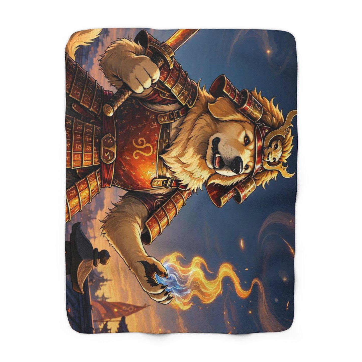 Leo Warrior Sherpa Fleece Blanket